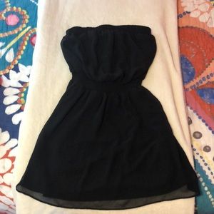 Express strapless black dress